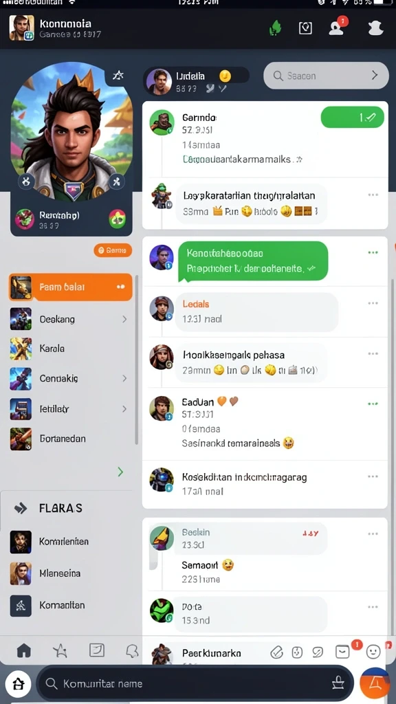 Screenshot 1 menunjukkan karakter utama saat berpetualang di hutan.