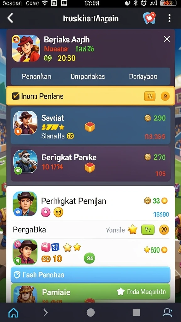 Fitur tantangan harian untuk bonus tambahan.